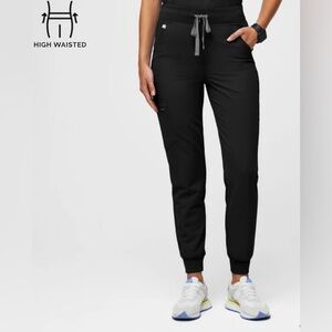Figs Black Zamora high Waisted Jogger Pants